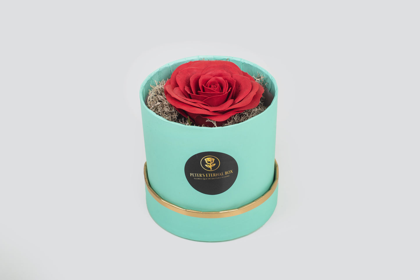 Caixa com peonia/rosa