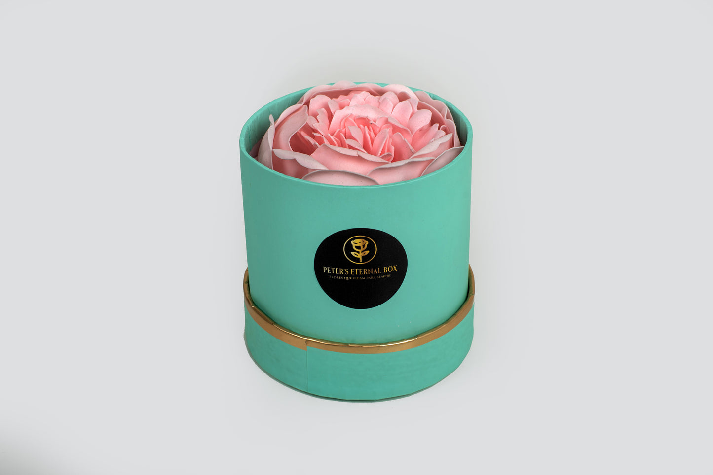 Caixa com peonia/rosa