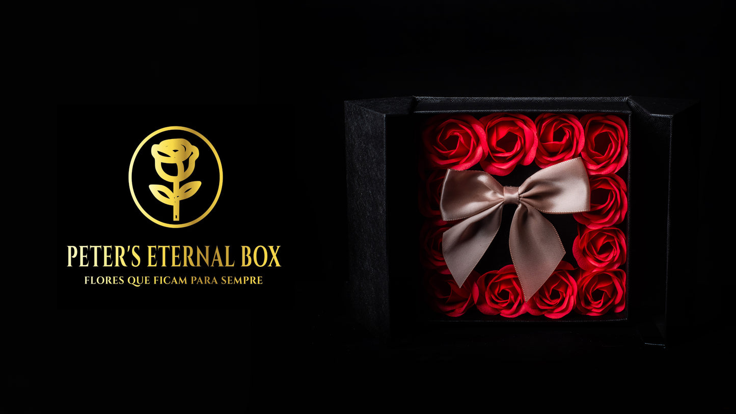 Caixa de rosas quadrada
